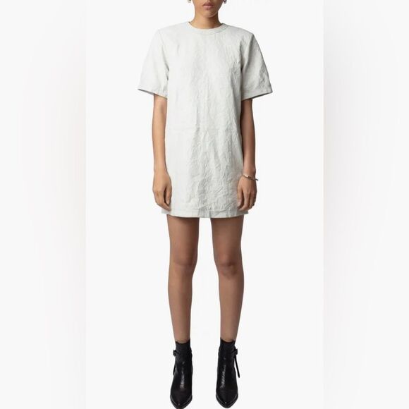 Zadig & Voltaire Riddy Leather Crinkle Leather Dress - Picture 1 of 7